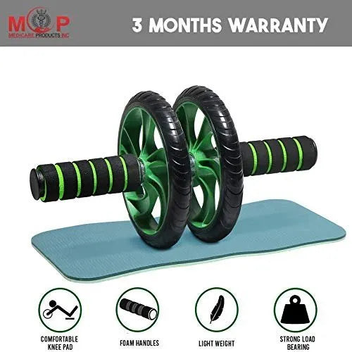 MCP AB Roller/ ABS Carver With Thick Knee Pad For Abdominal Workout 2 wheel