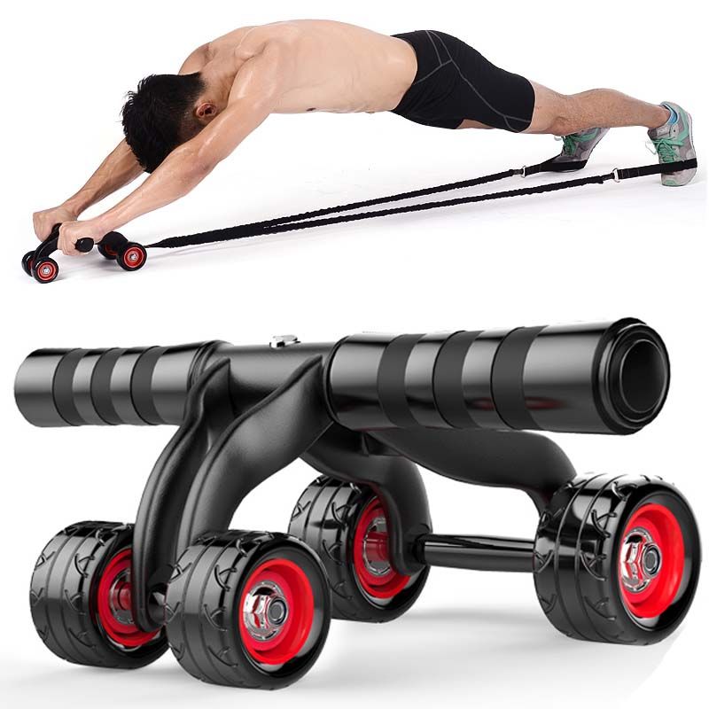 MCP Upgraded 4- Wheel AB Carver Roller With Knee Mat - Abdominal Workout 4 Wheel