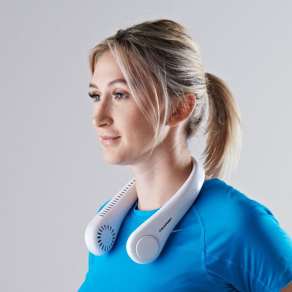 Neck Cooling Fan, Air Conditioner Neck Fan with Cooling Plate