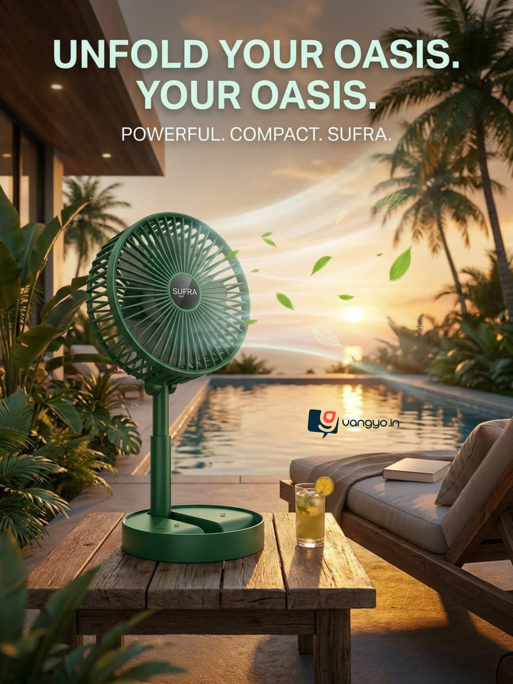 Green Foldable Tabletop Fan