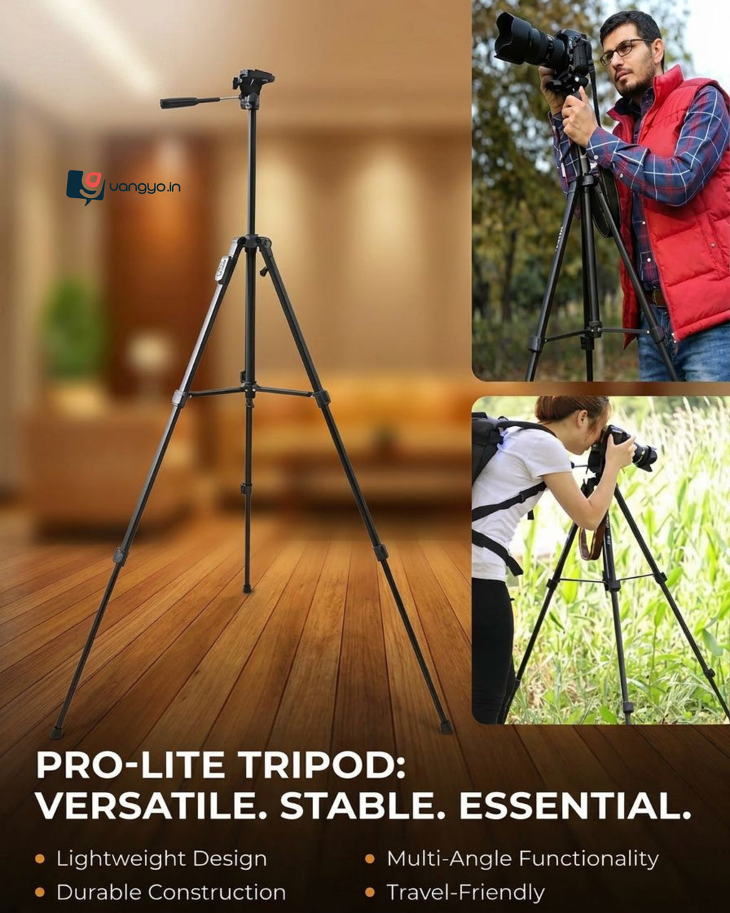 Tripod Stand for Camera & Smartphones with Holder