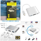 Type c to HDMI 3 in 1 adapter