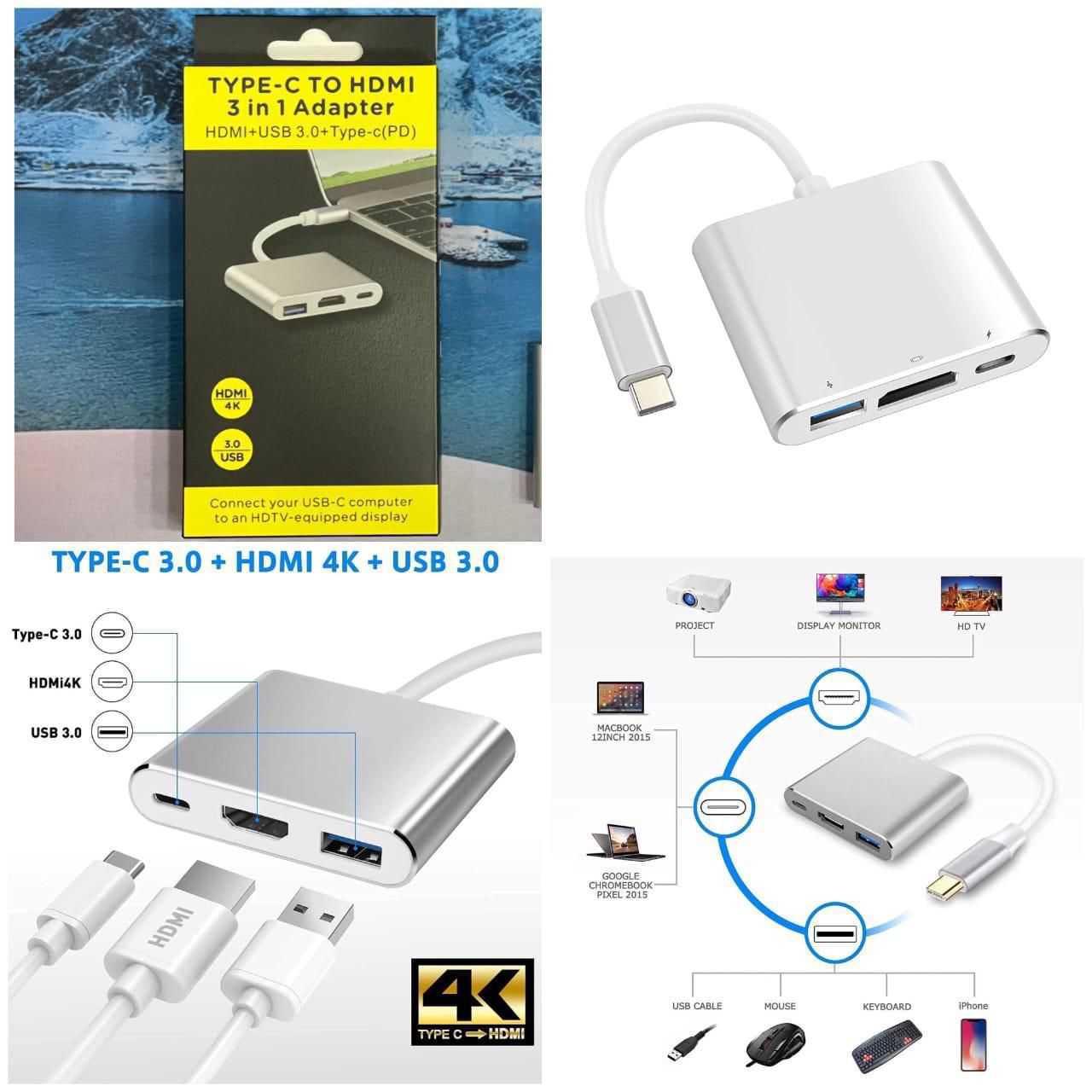 Type c to HDMI 3 in 1 adapter