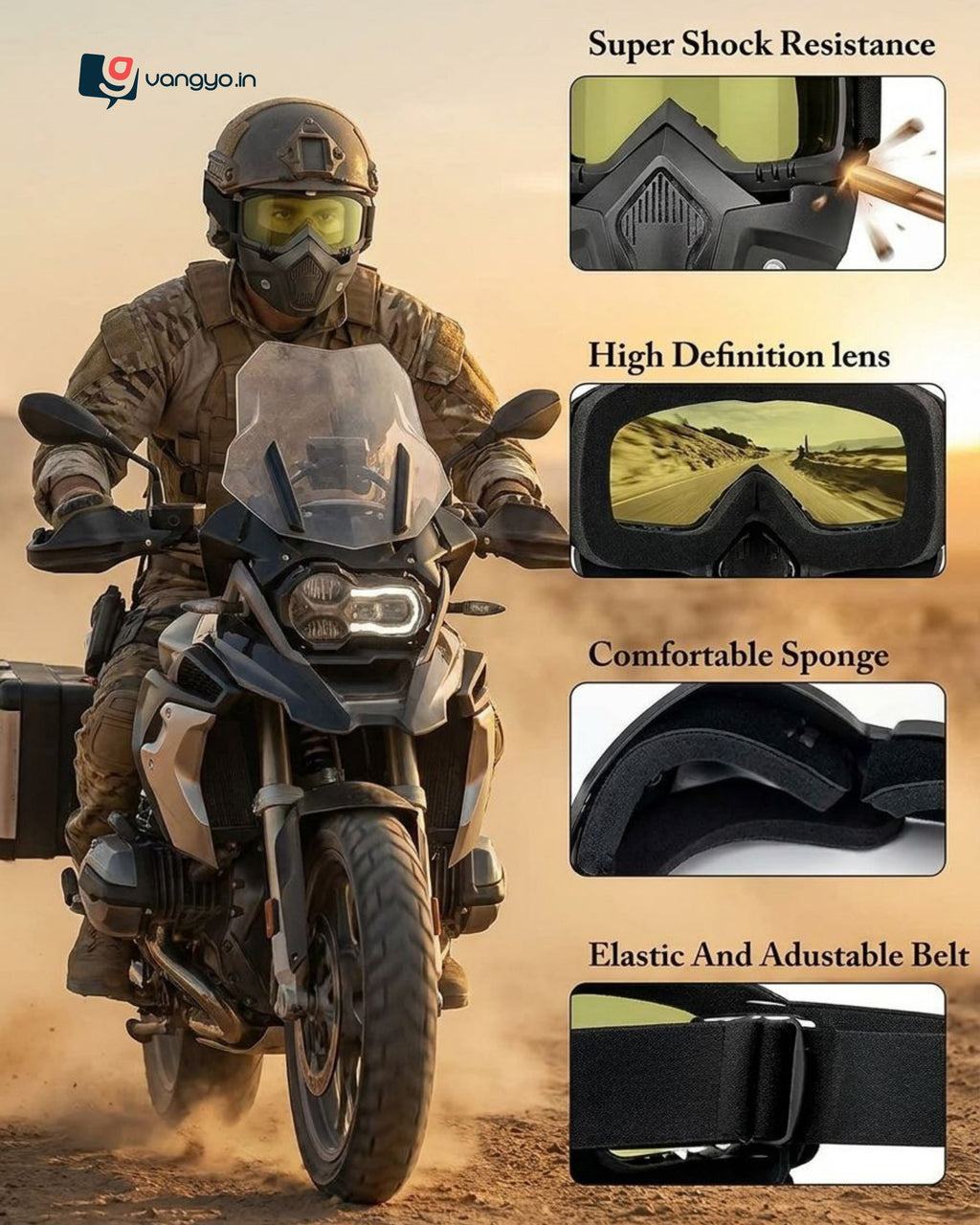 Bike Face Goggle Mask