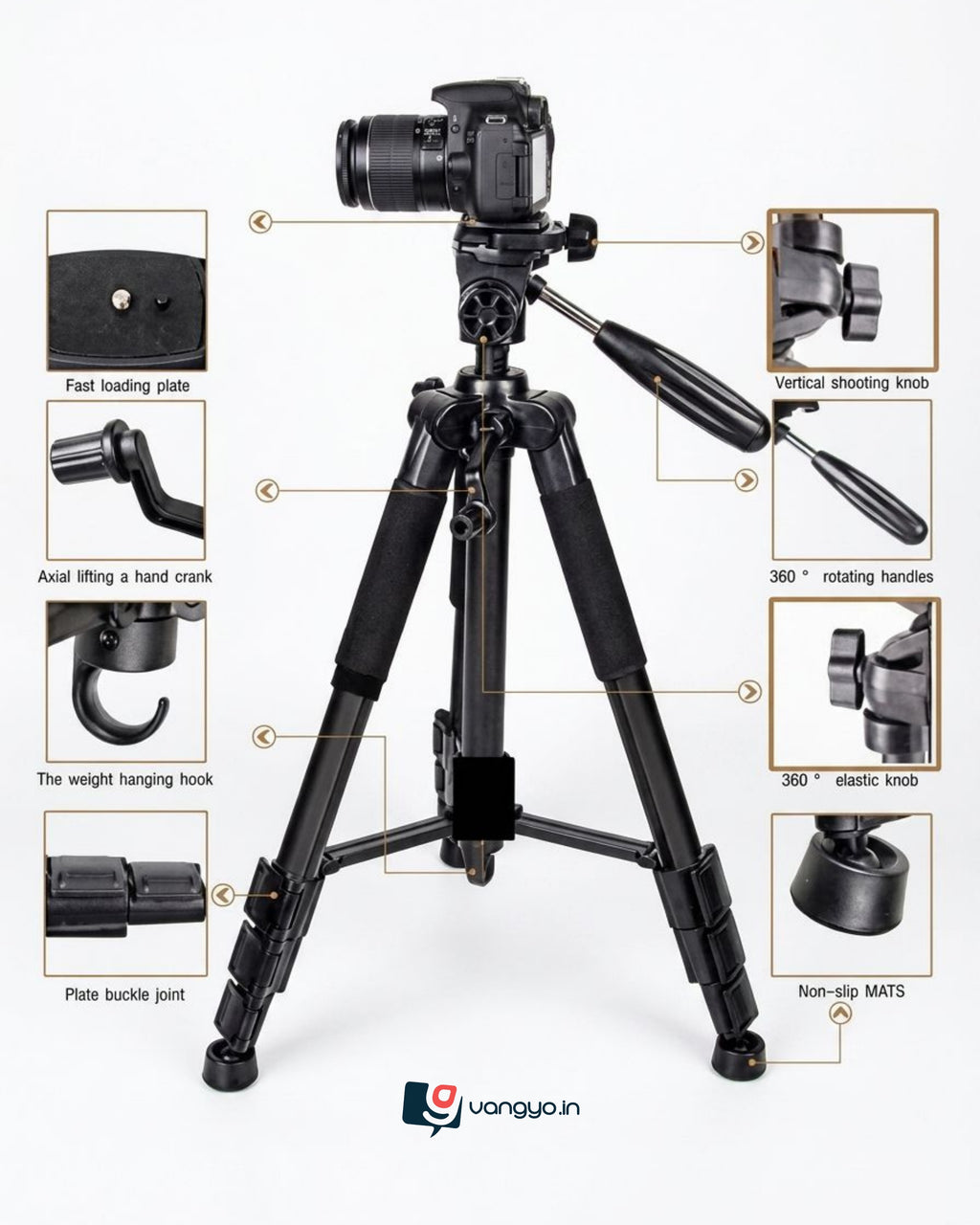 Tripod Stand for Camera & Smartphones with Holder