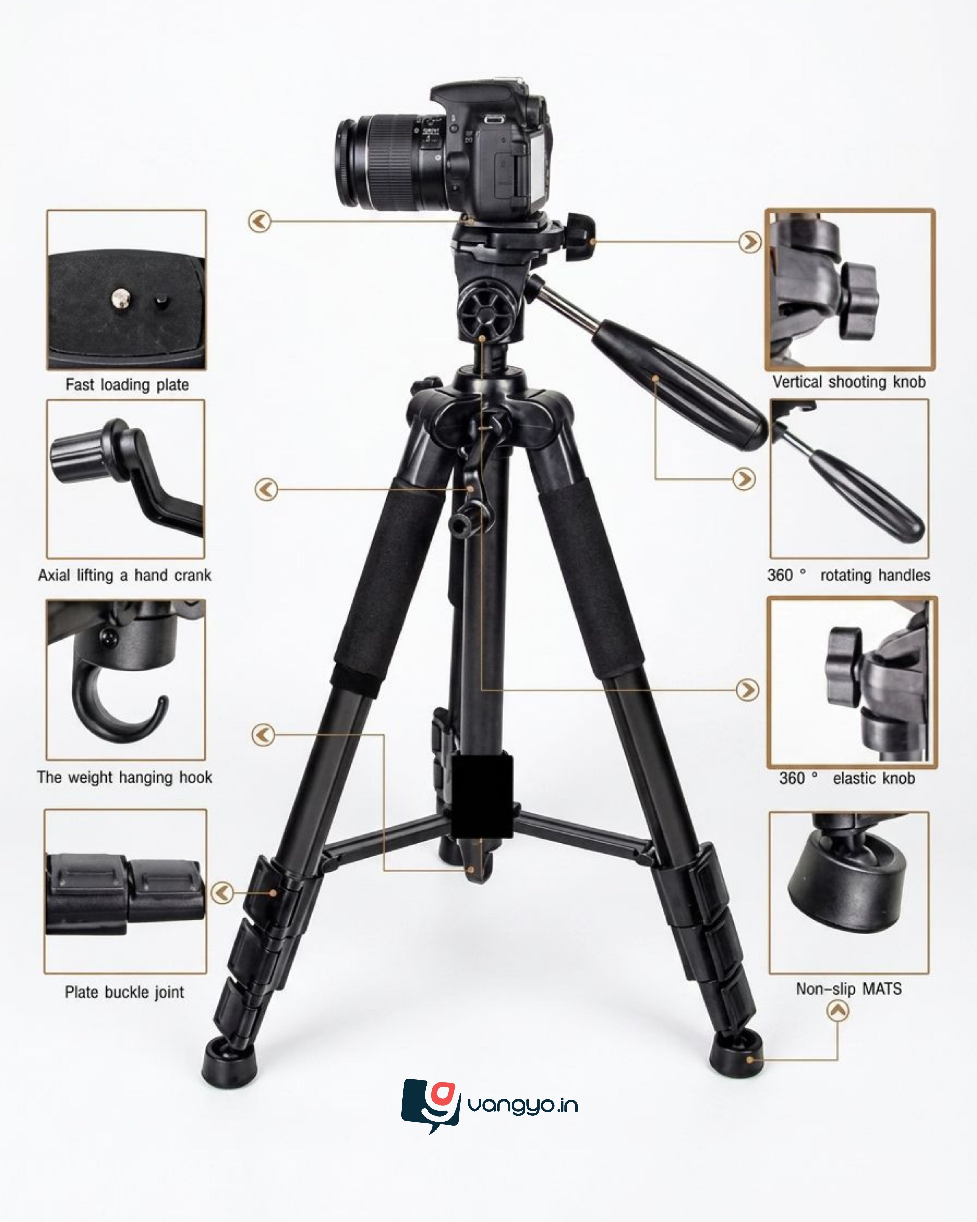 Tripod Stand for Camera & Smartphones with Holder
