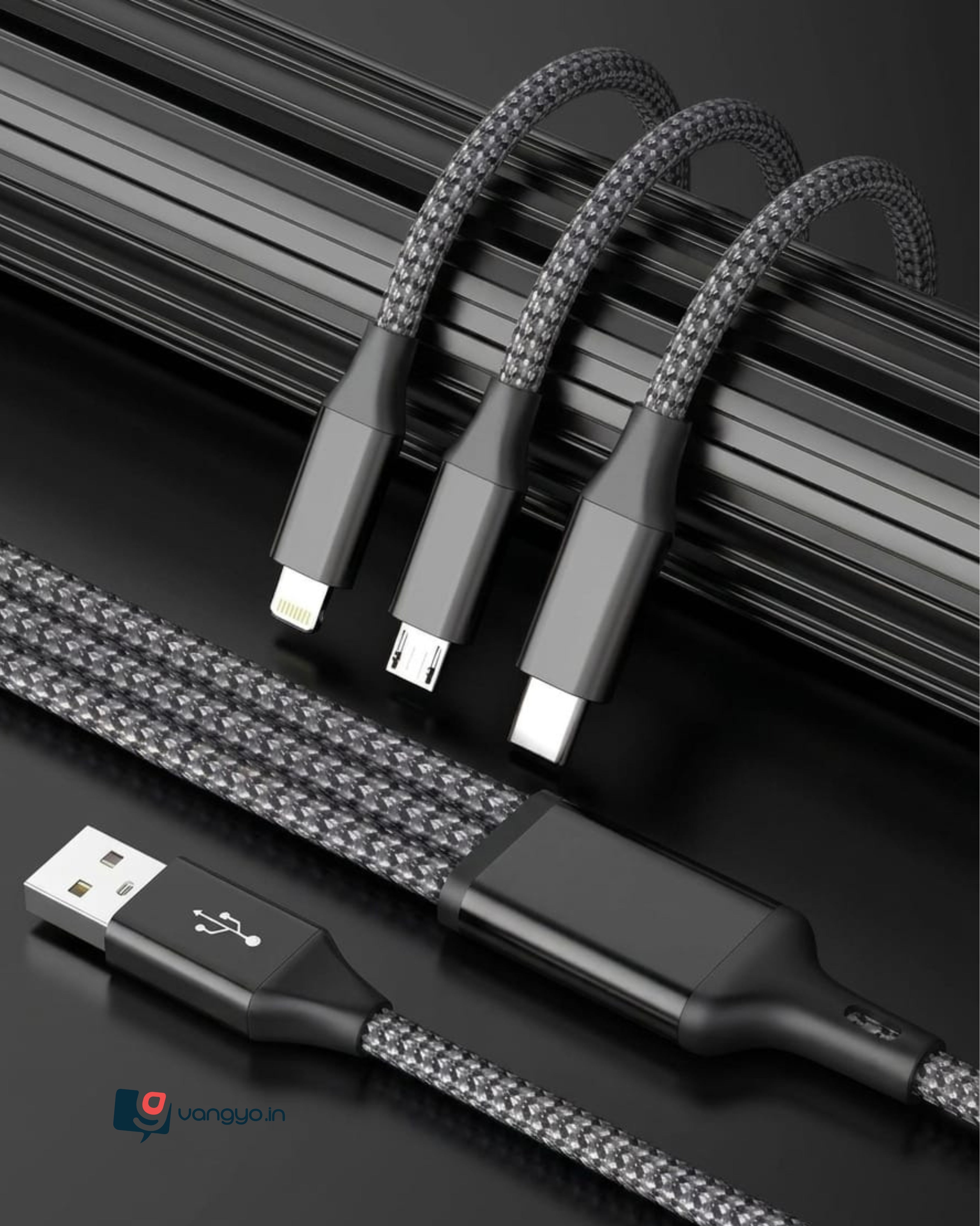 3 in 1 Cloth Data Cable