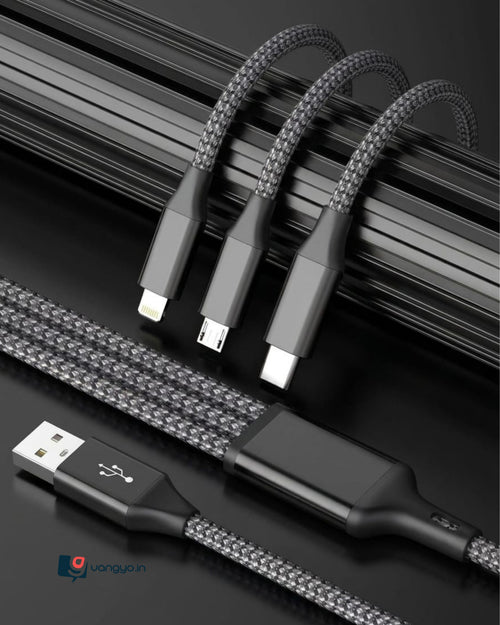 3 in 1 Cloth Data Cable