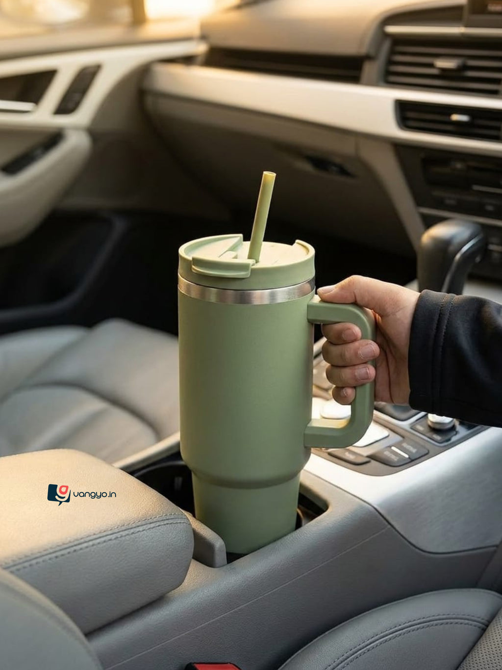 Tumbler With Handle Straw Mug