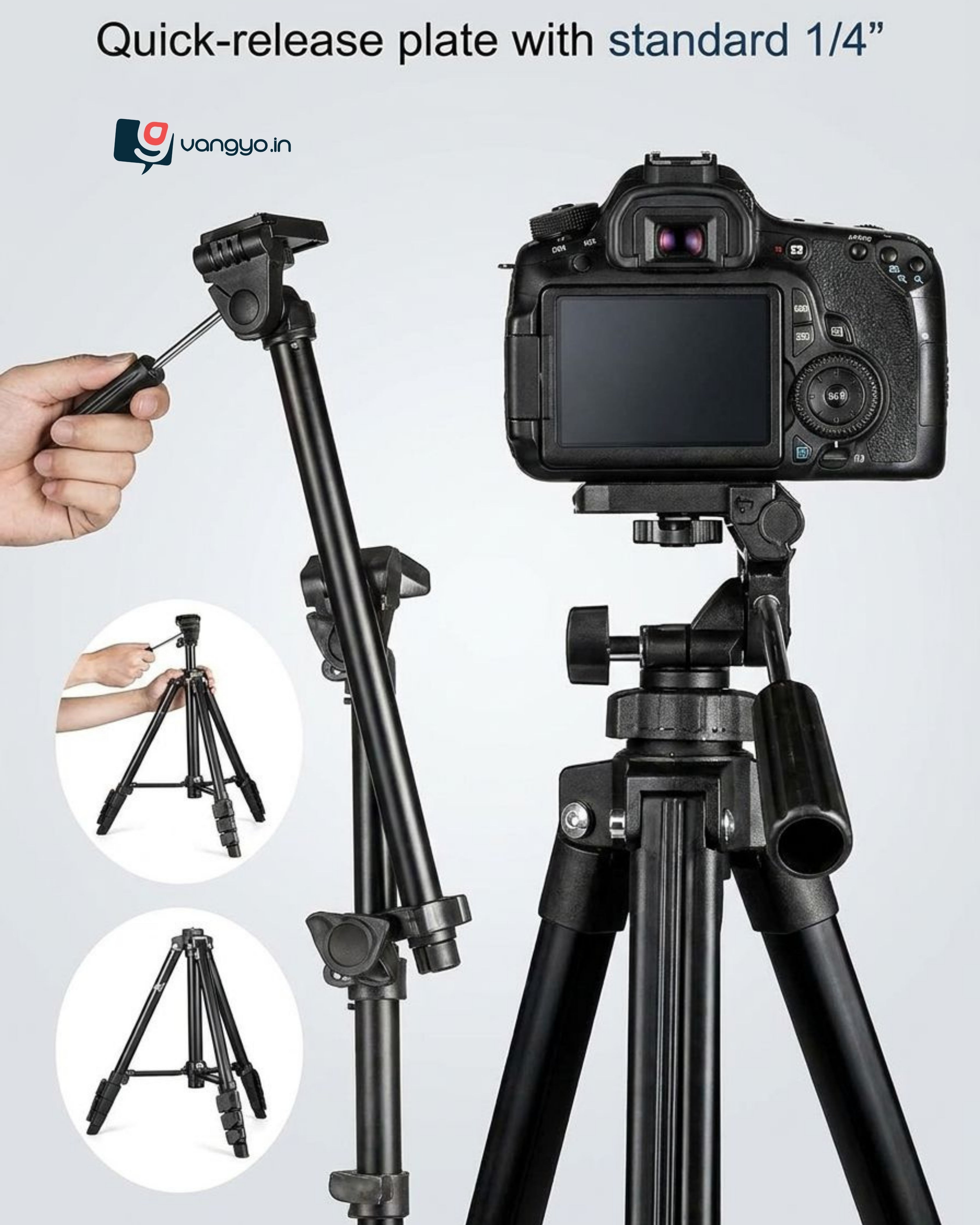 Tripod Stand for Camera & Smartphones with Holder