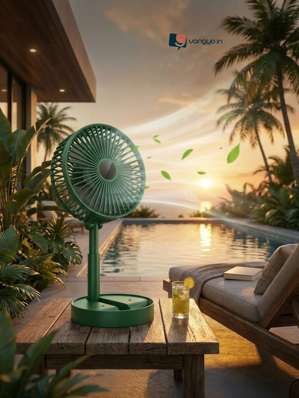 Green Foldable Tabletop Fan